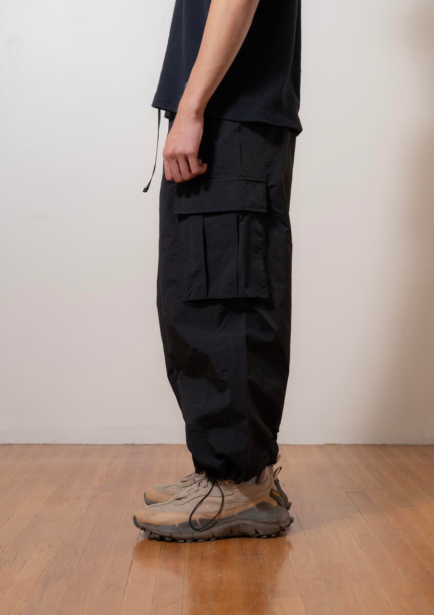 Black Nylon Utility Pants