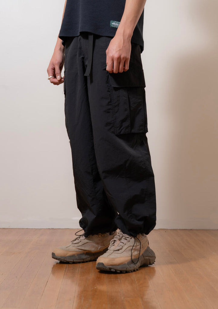 Black Nylon Utility Pants