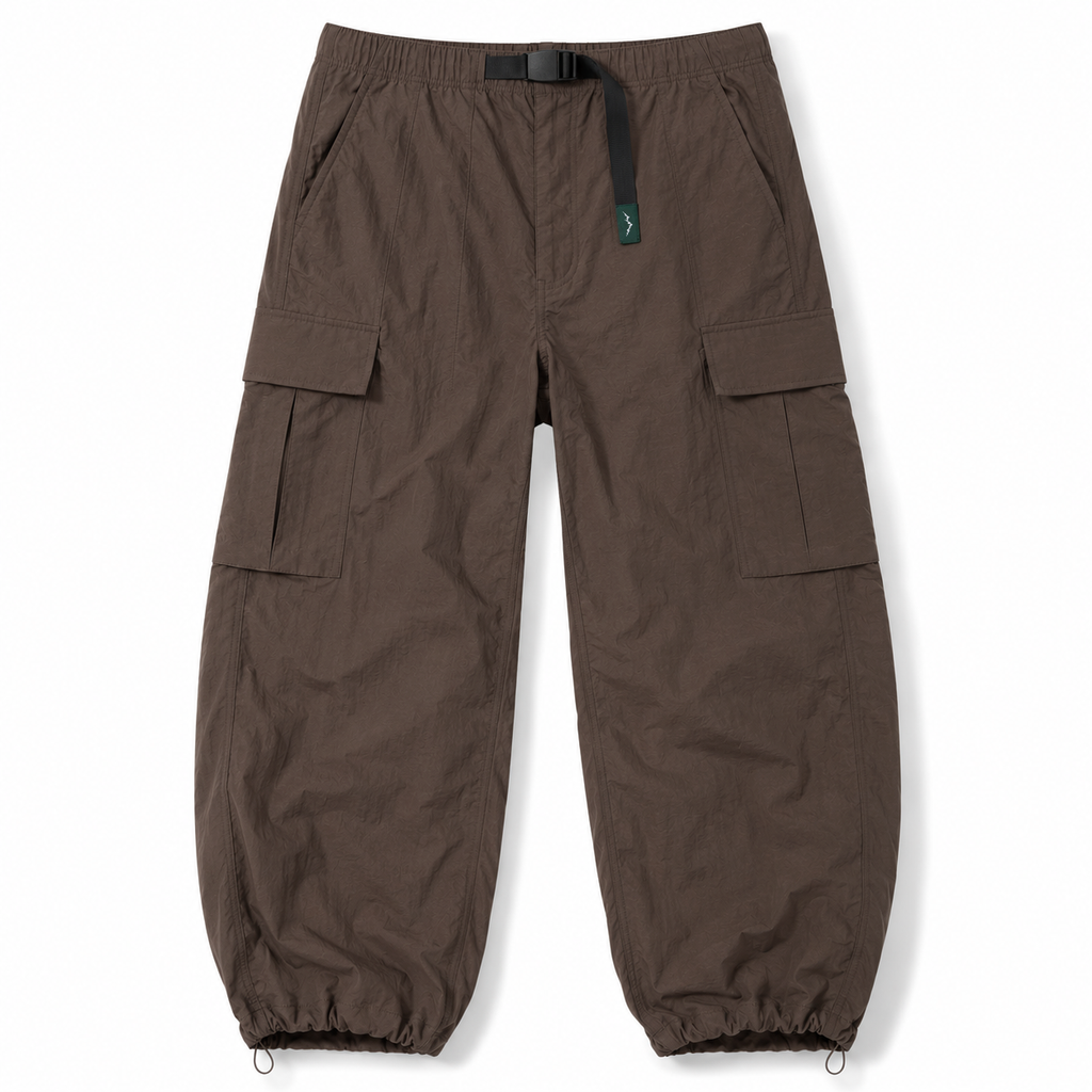 Brown Nylon Utility Pants