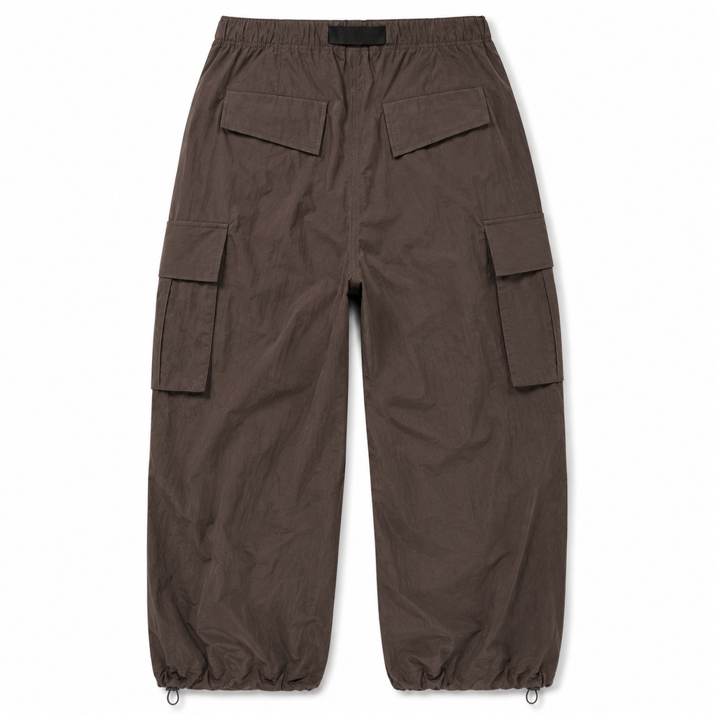 Brown Nylon Utility Pants