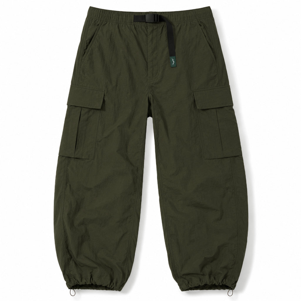 Green Nylon Utility Pants