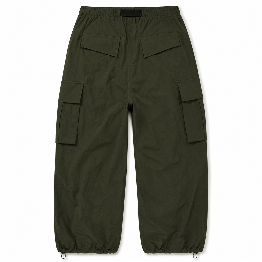 Green Nylon Utility Pants