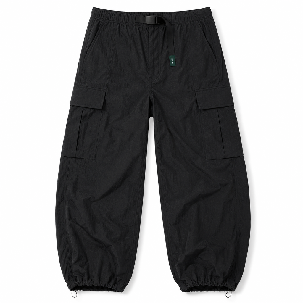 Black Nylon Utility Pants