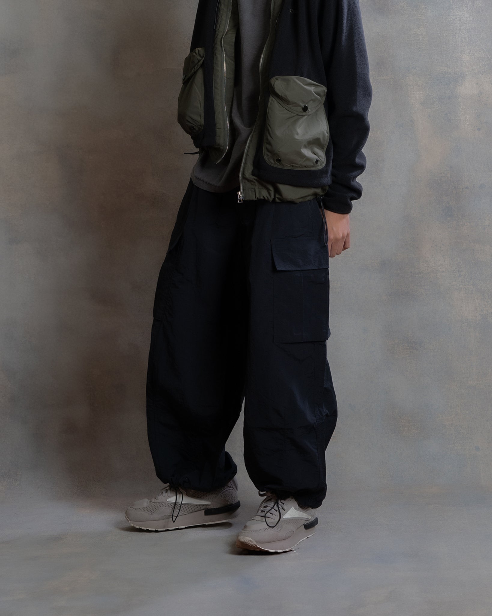 Black Nylon Utility Pants