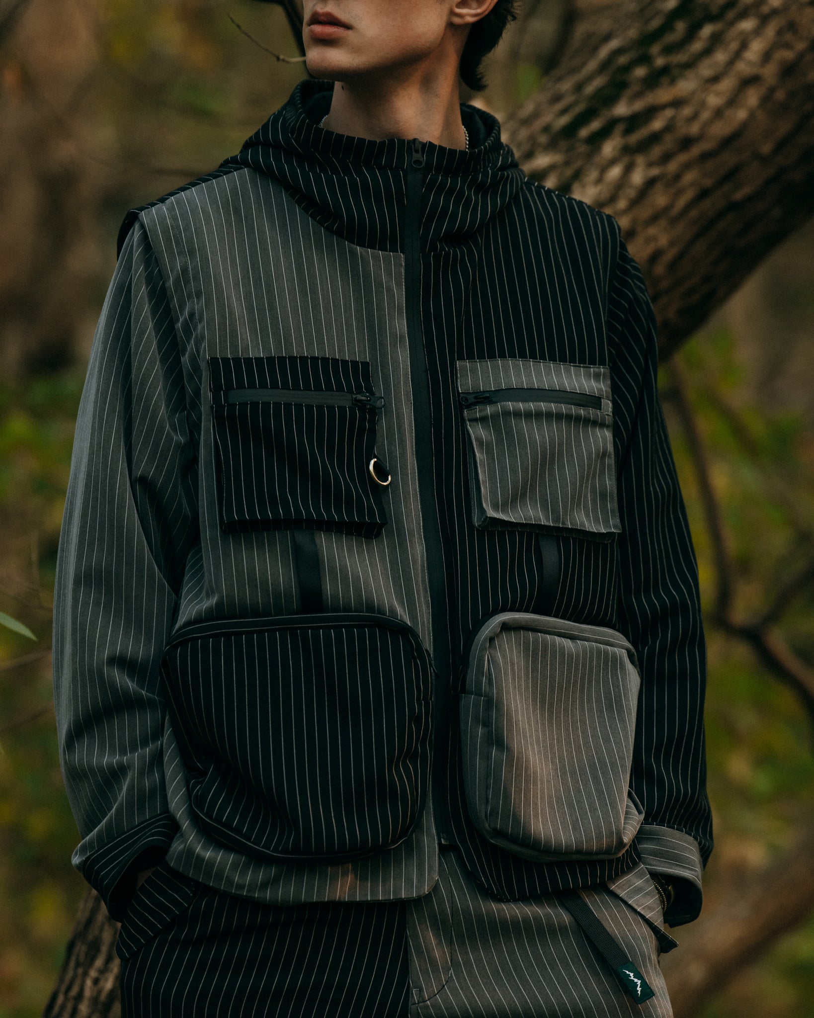 Pinstripe Utility Jacket